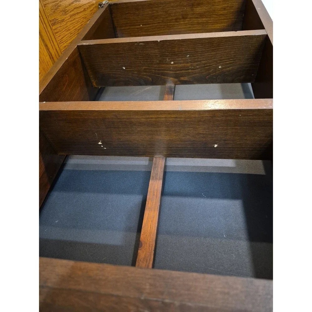 VTG Wooden Wall Mount Arched Curio Display Cubby Trinket Shelf 26”H Solid Wood